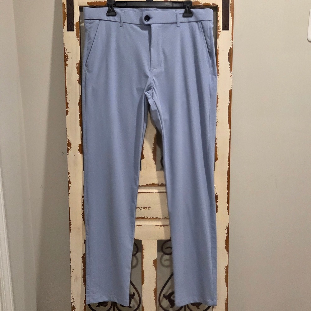 Greyson Montauk Golf Pants Mens 34x32 Light Blue Performance Stretch Trousers